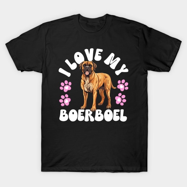 I Love My Boerboel T-Shirt by The Jumping Cart